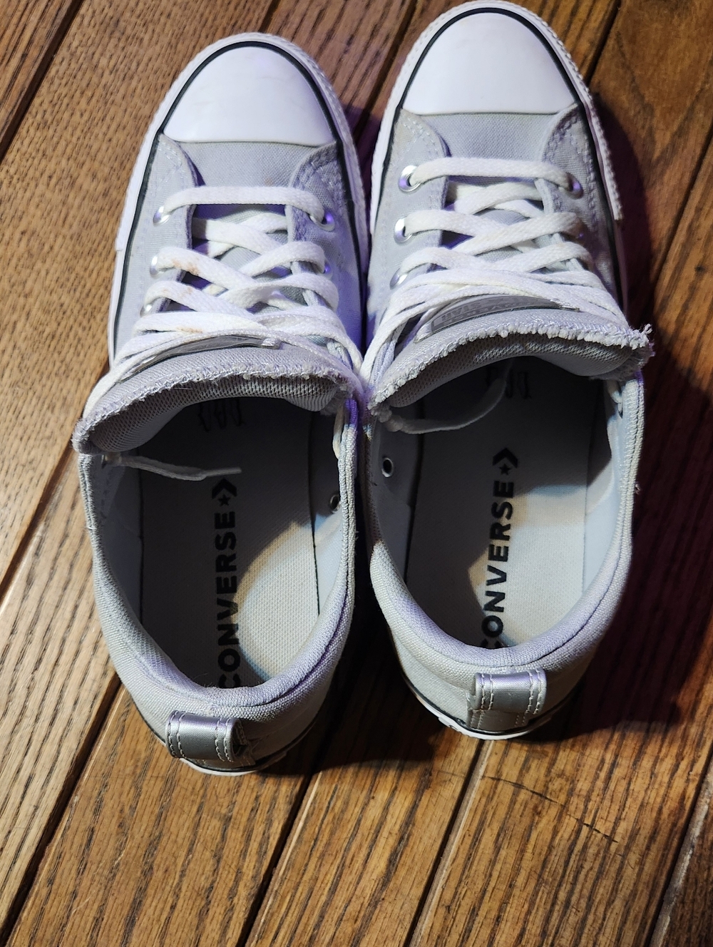 Converse All*Star Light Gray Canvas High-Top Sneakers - Picture 5 of 6